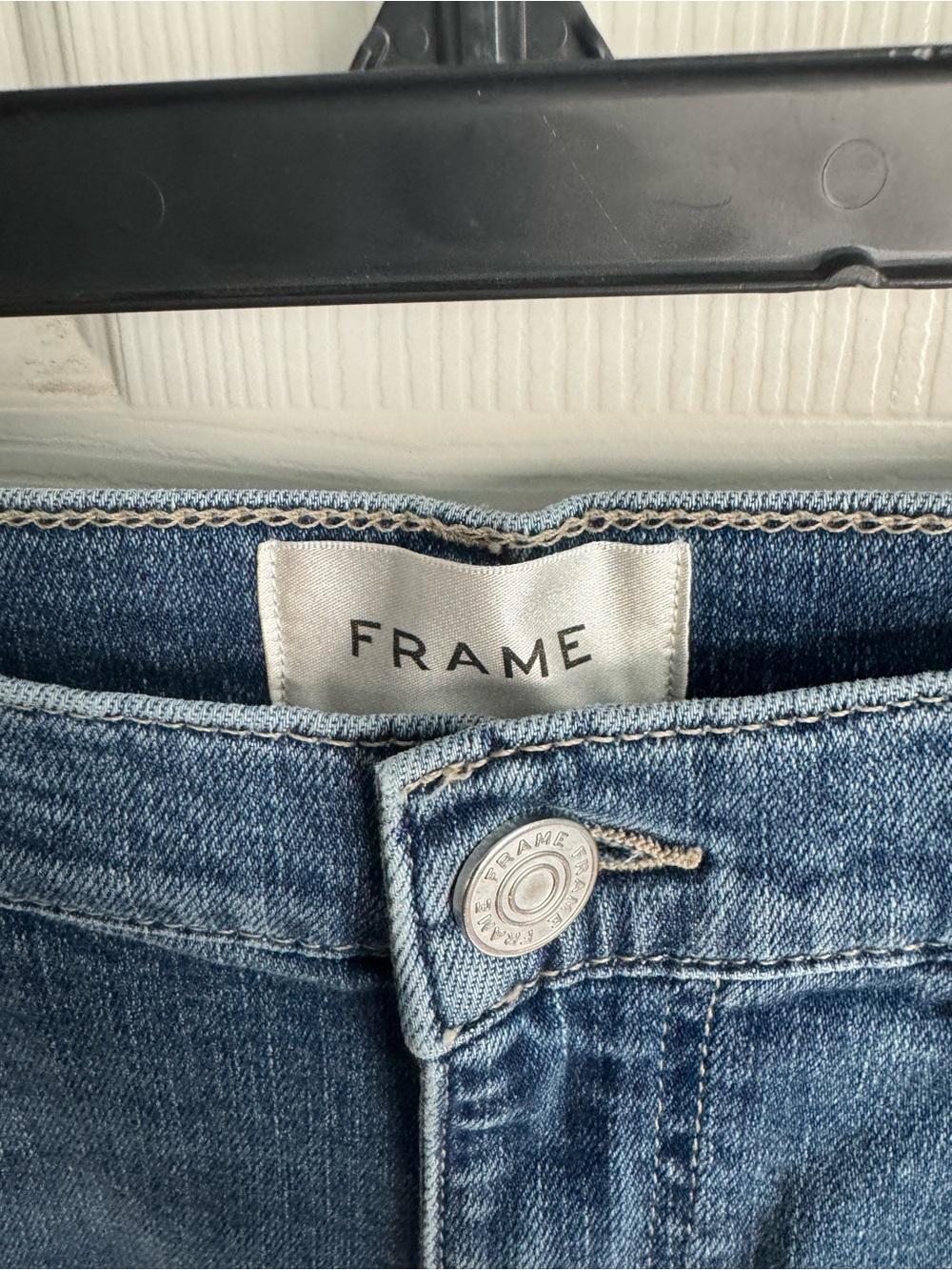 NWOT Frame La Palazzo Crop High rise Wide Leg Flare Jeans Daphne Blue Raw Hem 29 - Picture 5 of 8